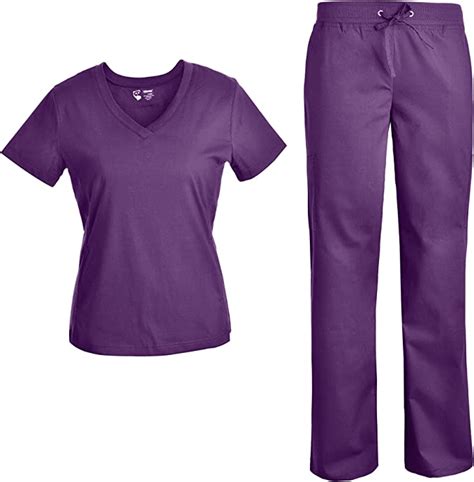 VIAOLI <b>Scrubs</b> for Women Set Modern V-Neck Top & 8 Pocket<b> Jogger Pants</b> Athletic <b>Nursing</b> Uniform Solid Stretch Workwear 4. . Nursing scrubs amazon